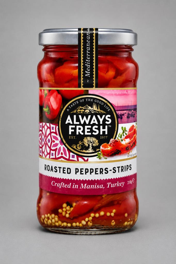 Always Fresh Roasted Peppers Strips Retail - Olives, Pickles & Antipasti