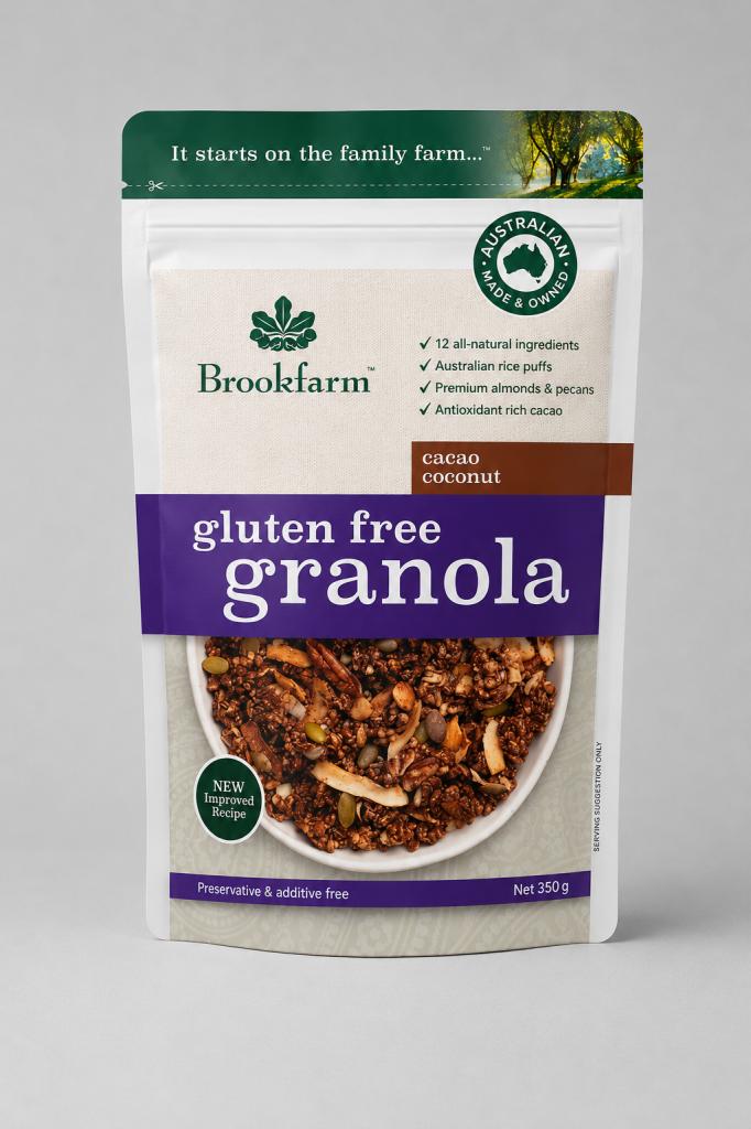 Brookfarm Gluten Free Cacao & Coconut Granola Muesli & Oats