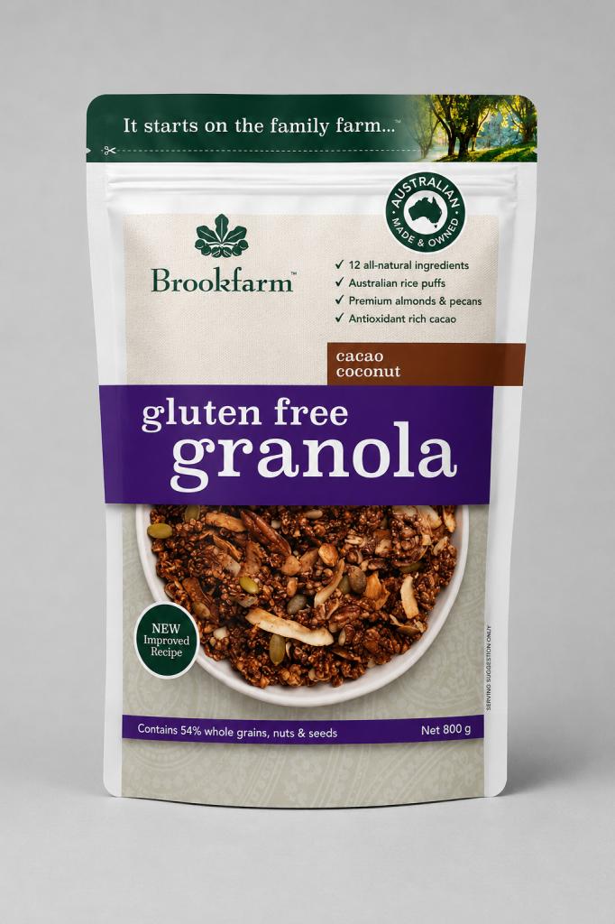 Brookfarm Gluten Free Cacao & Coconut Granola Muesli & Oats