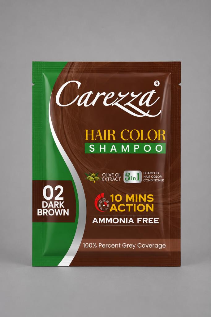 Carezza Hair Color Shampoo Dark Brown Hair Dye