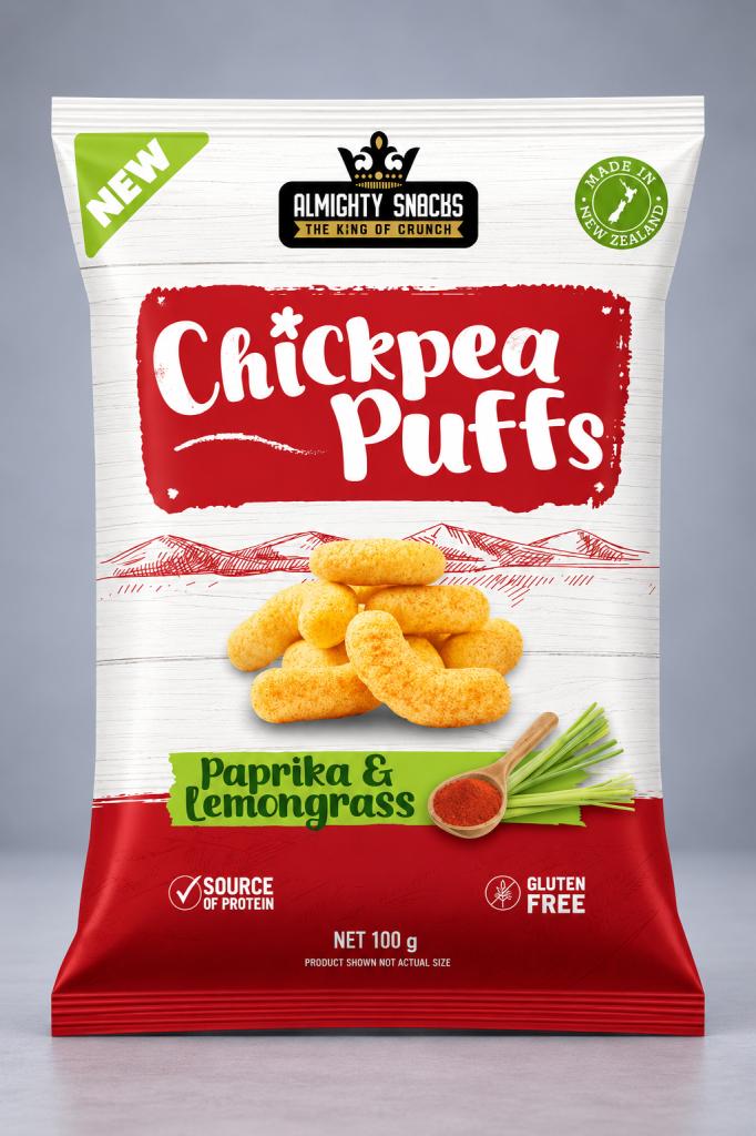 Chickpea Puffs Paprika & Lemongrass Gluten Free Snacks & Sweets