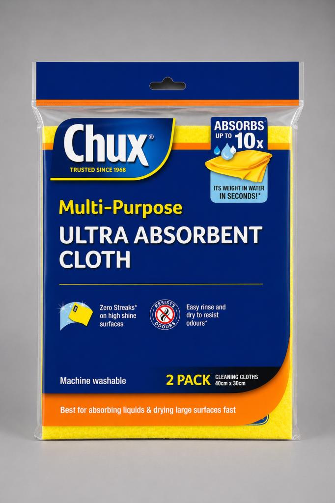 Chux Collentions 2 Multi Purpose Absorbent Cloth Sponges, Wipes & Gloves