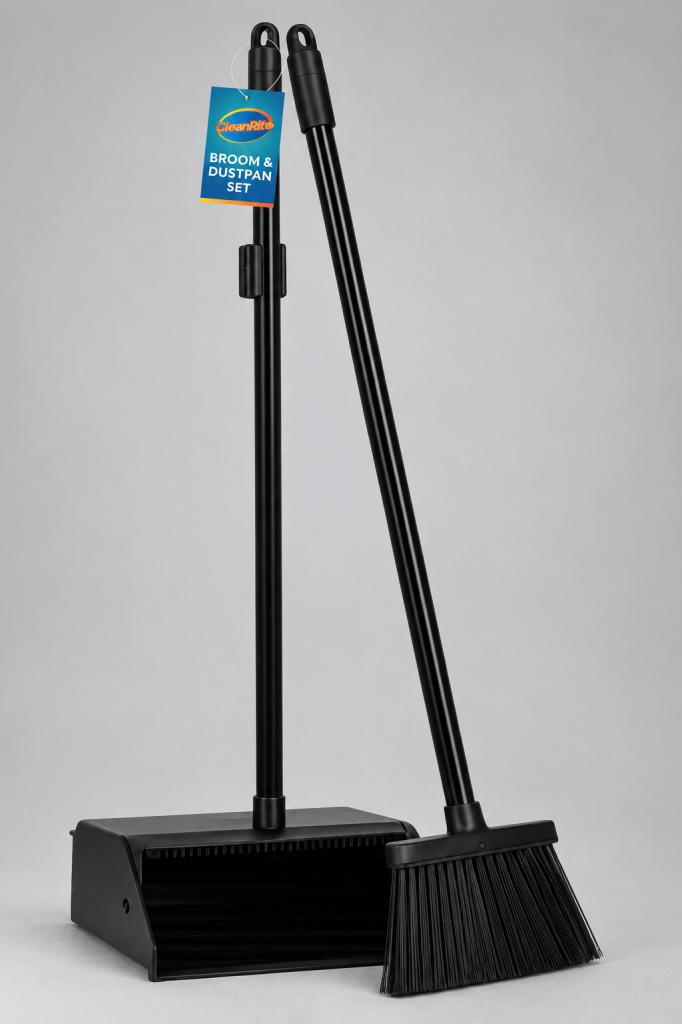 CleanRite Broom and Dustpan Set Cleaning Supplies