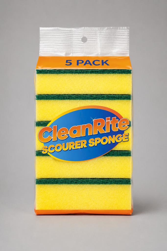 CleanRite Scourer Sponge 5`s Sponges, Wipes & Gloves
