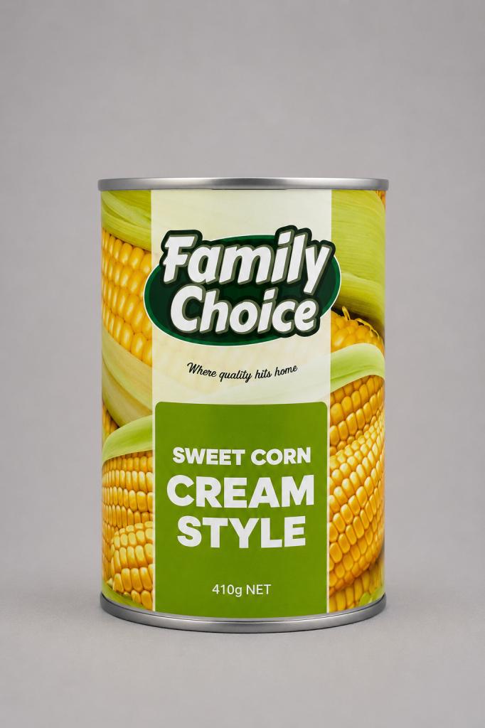 Family Choice Cream Style Sweet Corn Canned Foods - Retail
