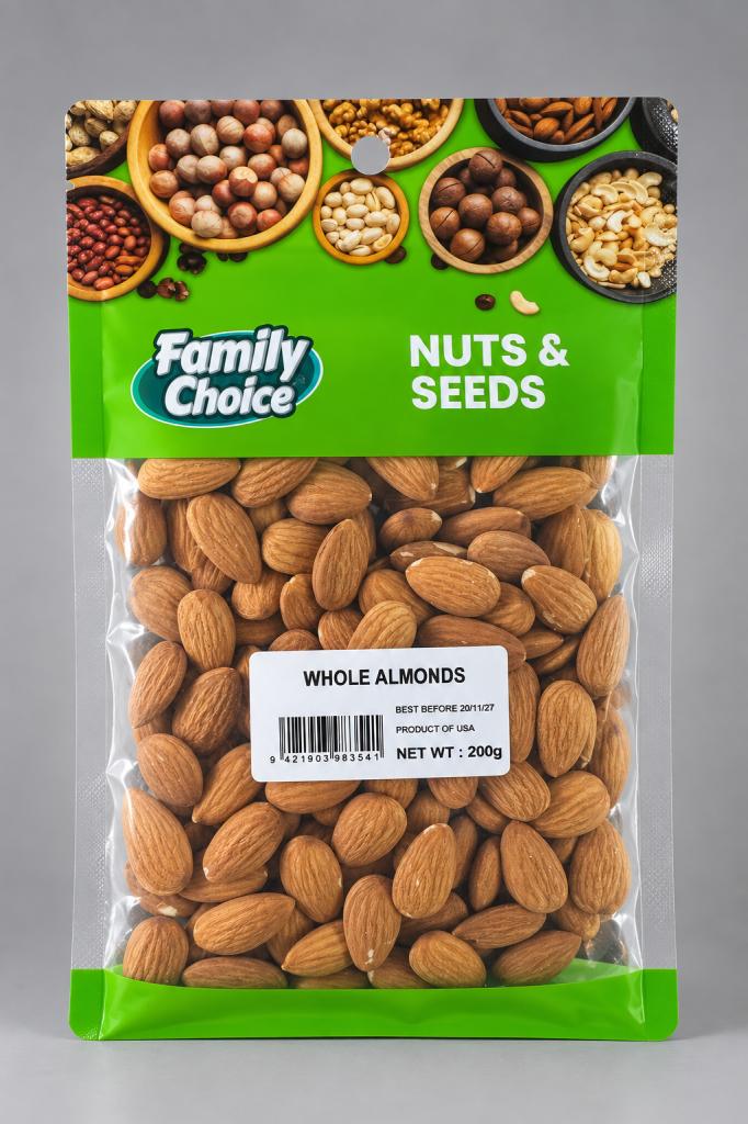 Family Choice F&D Whole Almonds Dried Fruits, Nuts, Seeds & Coconut