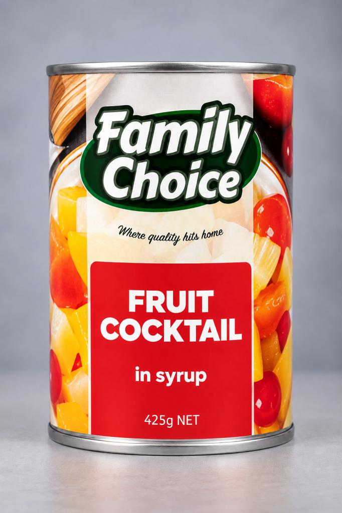 Family Choice Fruit Cocktail in Syrup Canned Foods 