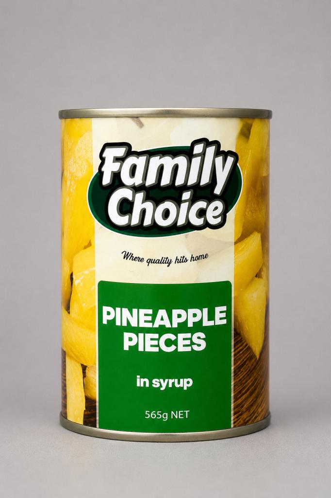 Family Choice Pineapple Pieces in Syrup Canned Fruits