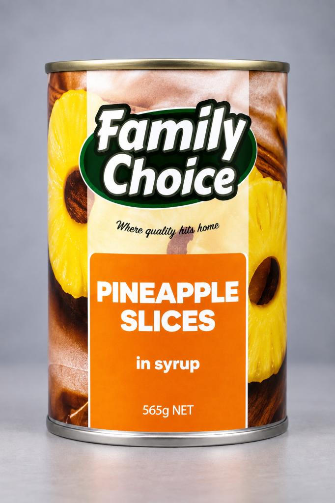 Family Choice Pineapple Slices in Syrup Canned Foods 