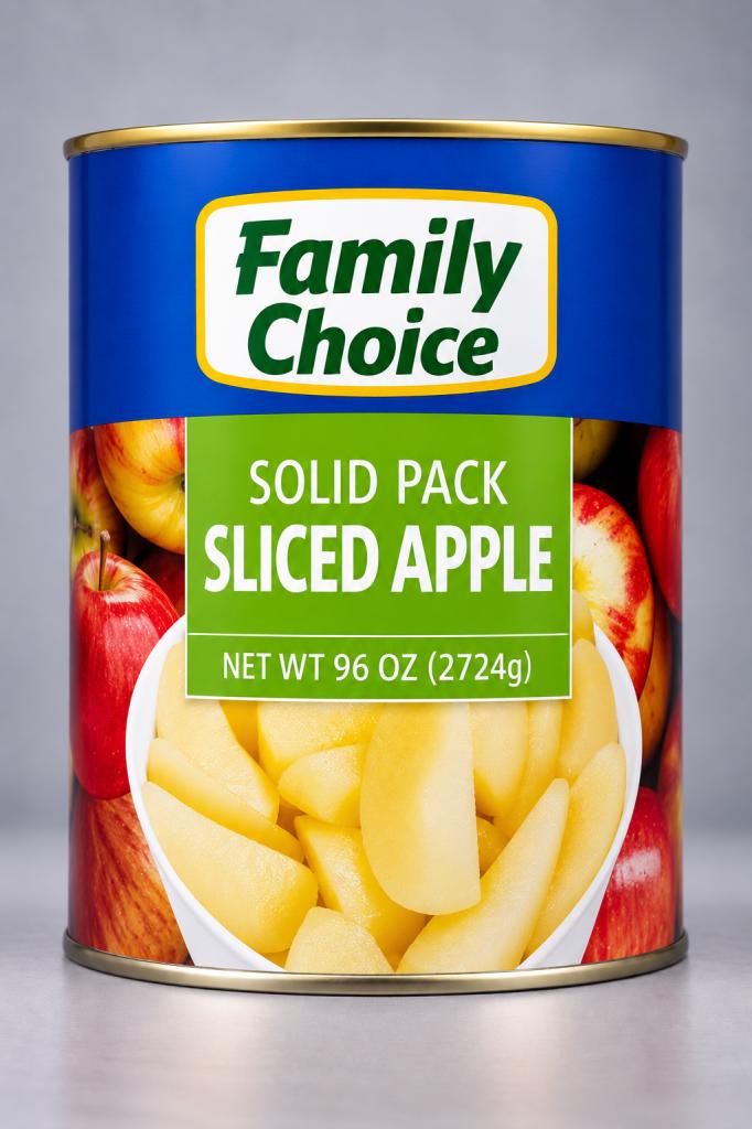 Family Choice Solid Pack Sliced Apple Canned Foods 