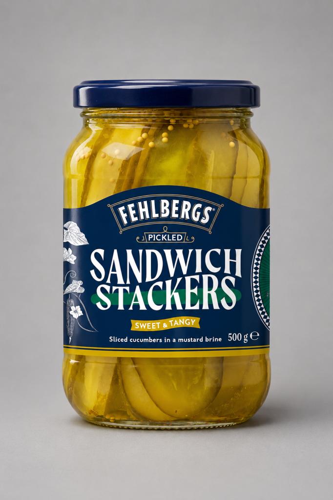 Fehlbergs Cucumbers Sandwich Stacker Retail - Olives, Pickles & Antipasti
