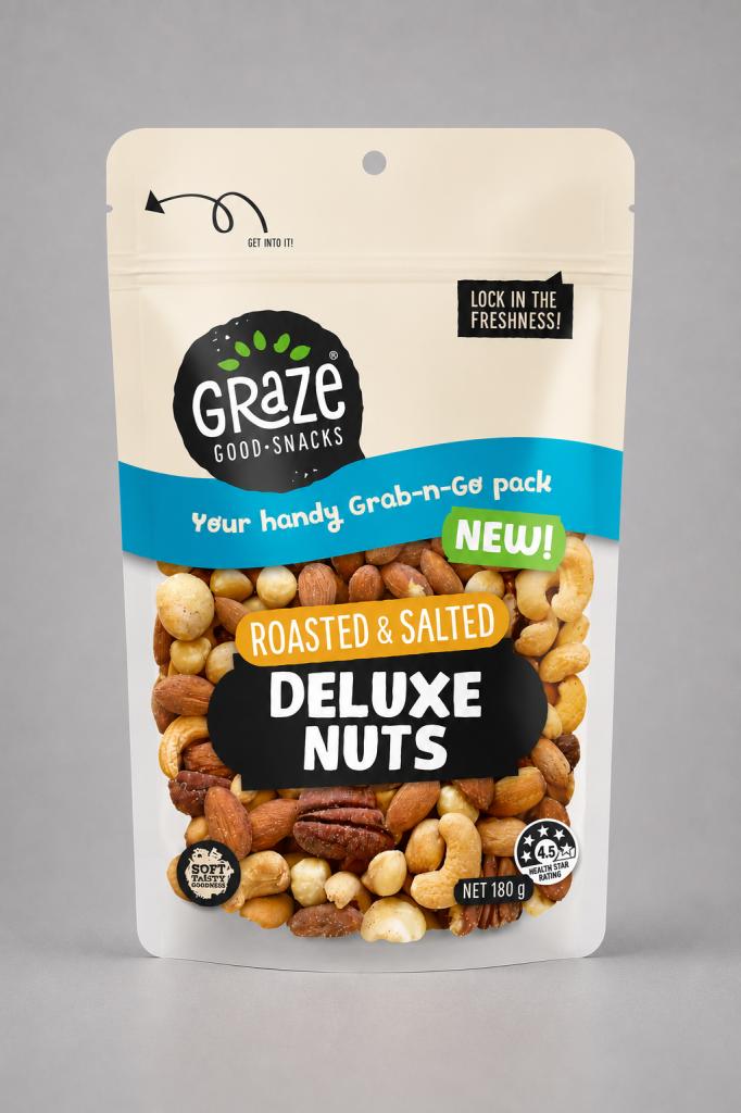 Graze Good Snacks Roasted & Salted Deluxe Nuts Popcorn, Nuts & Savoury Snacks