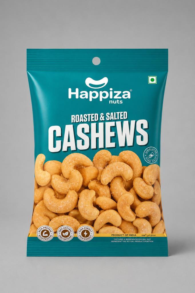 Happiza Nuts Roasted & Salted Cashew Popcorn, Nuts & Savoury Snacks