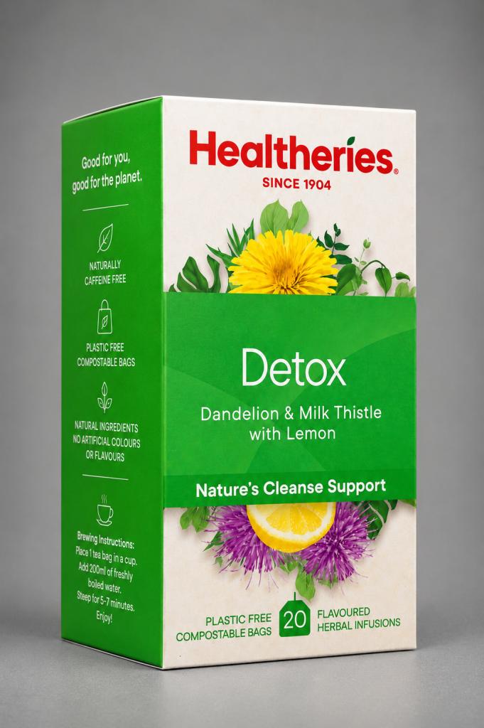 Healtheries Detox With Lemon Teabags 20`s Tea & Milk Drinks