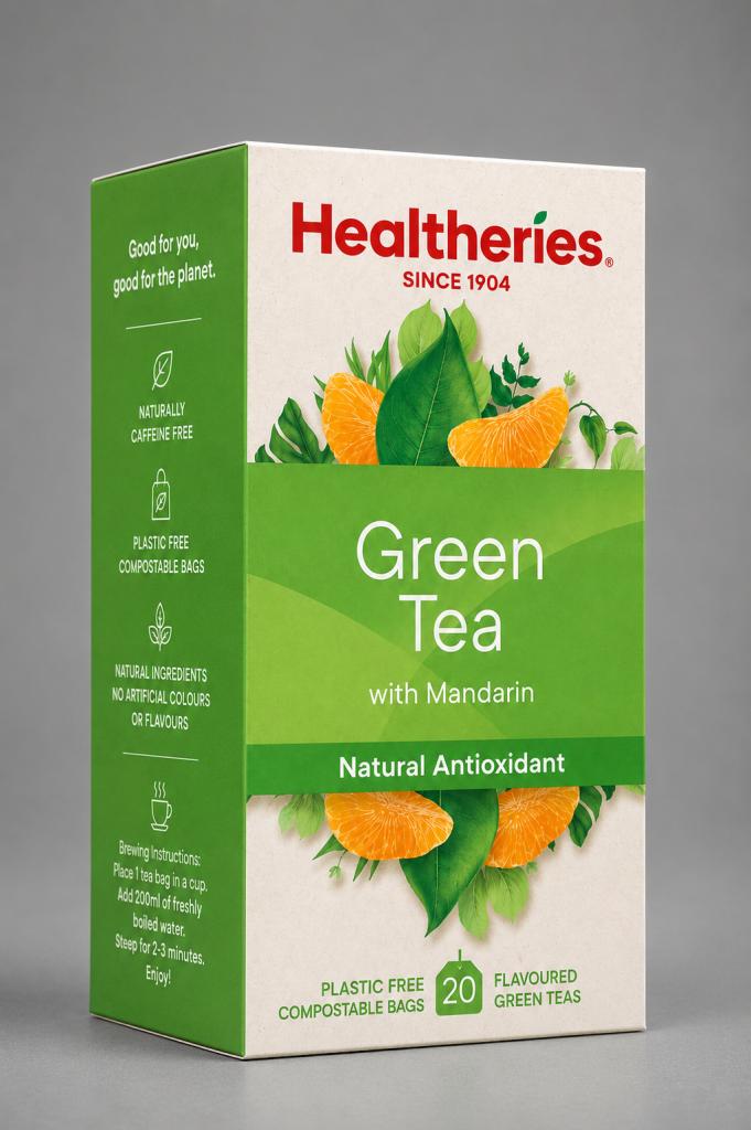 Healtheries Green Tea With Mandarin 20`s Tea & Milk Drinks