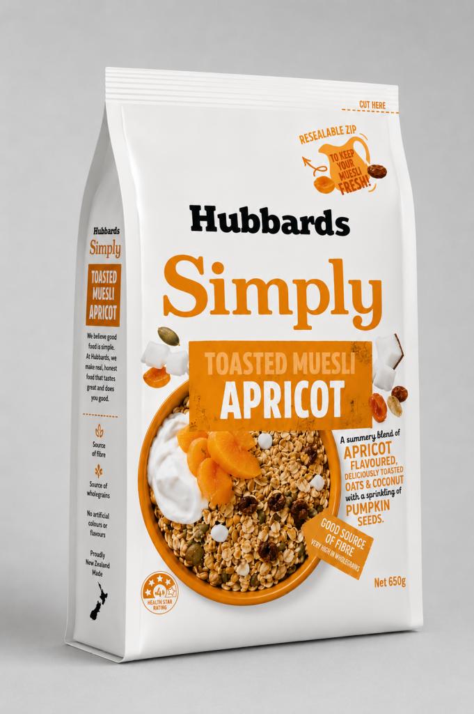 Hubbards Simply Toasted Muesli Apricot Muesli & Oats