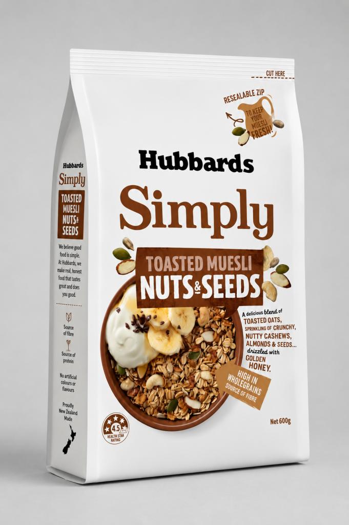 Hubbards Simply Toasted Nuts & Seeds Muesli & Oats