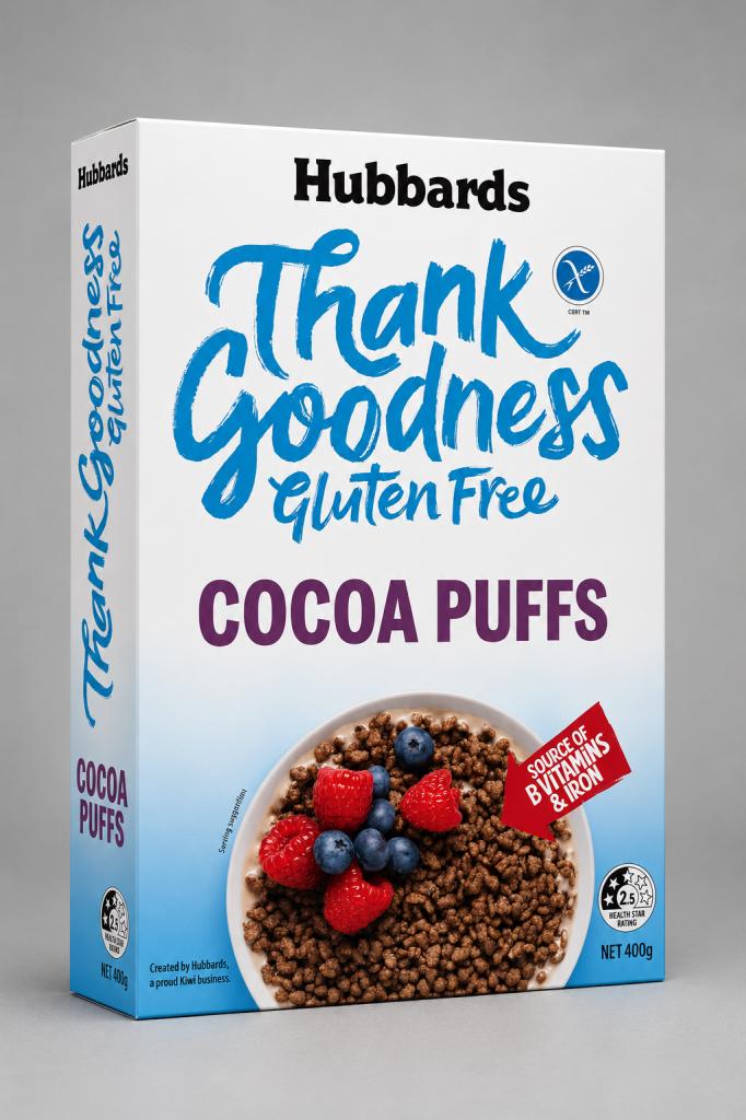 Hubbards Thank Goodness Gluten Free Cocoa Puffs Muesli & Oats