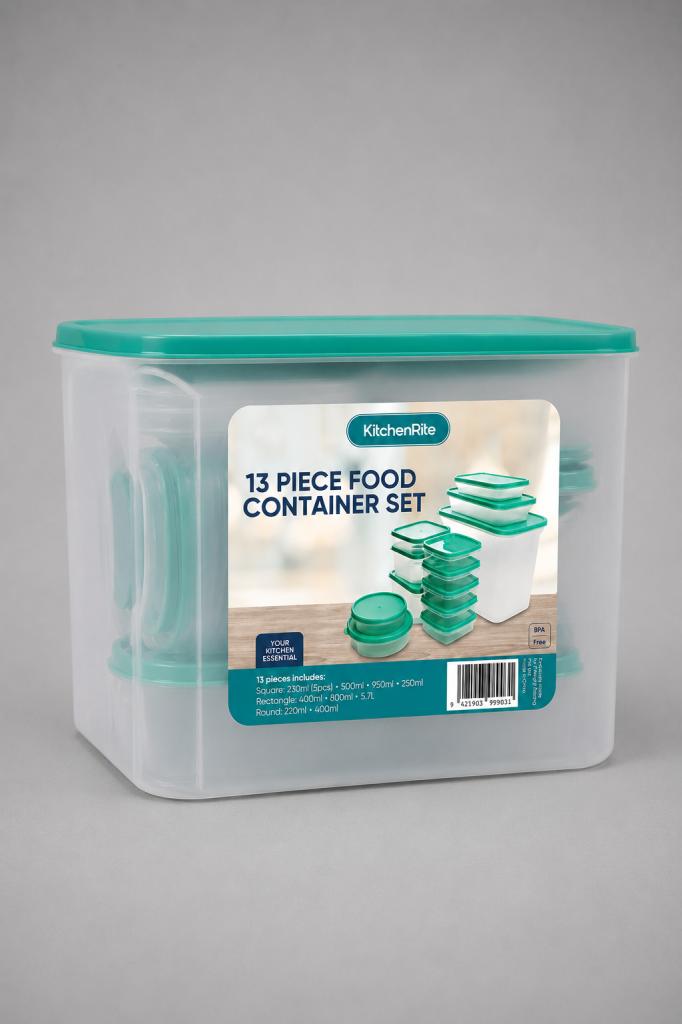 KitchenRite 13 Piece Food Container Set Food Storage Containers
