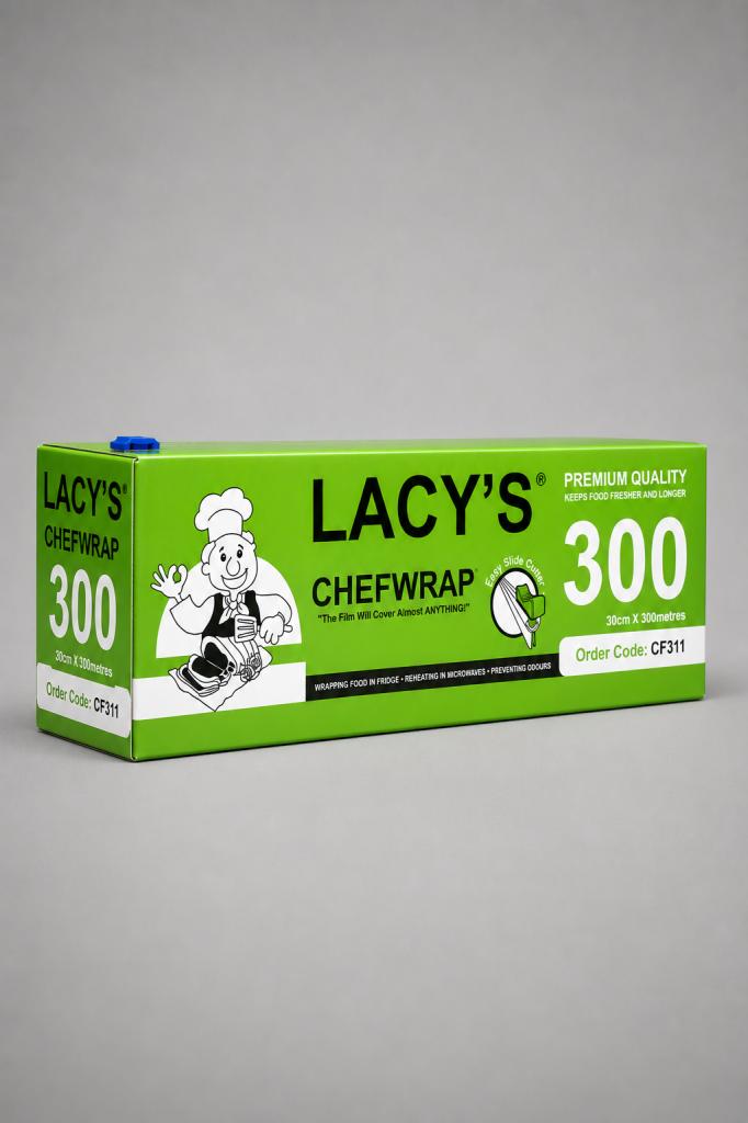 Lacy`s Cling Wrap with Slide Cutter Clingfilm, Foil & Baking Paper