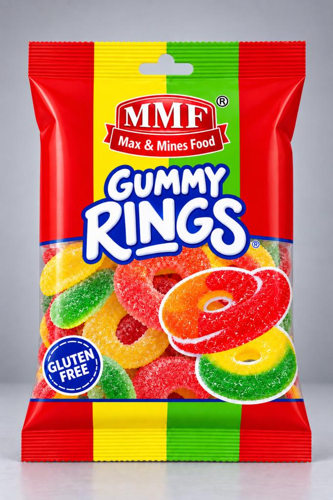 MMF Peach Gummy Rings Confectionary
