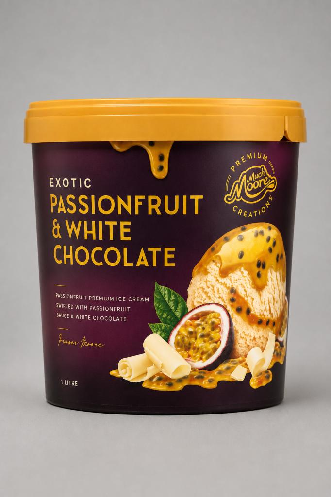 Much Moore Passionfruit White Chocolate Ice Cream & Sorbets