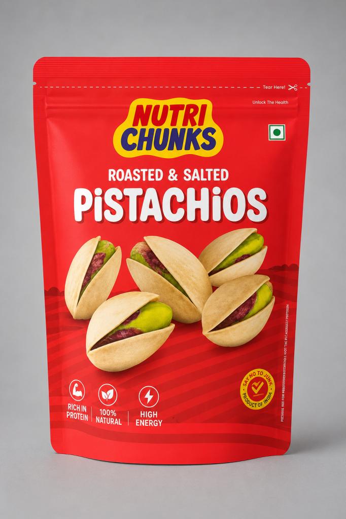 Nutri Chunks Roasted & Salted Pistachio Popcorn, Nuts & Savoury Snacks