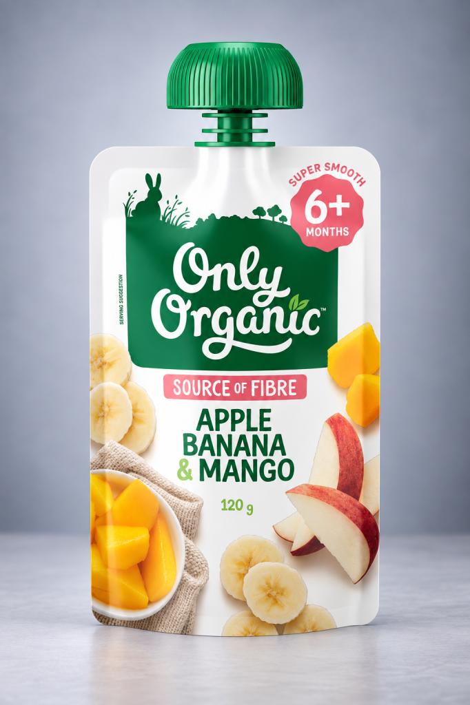 Only Organic Apple~ Banana & Mango Baby Food