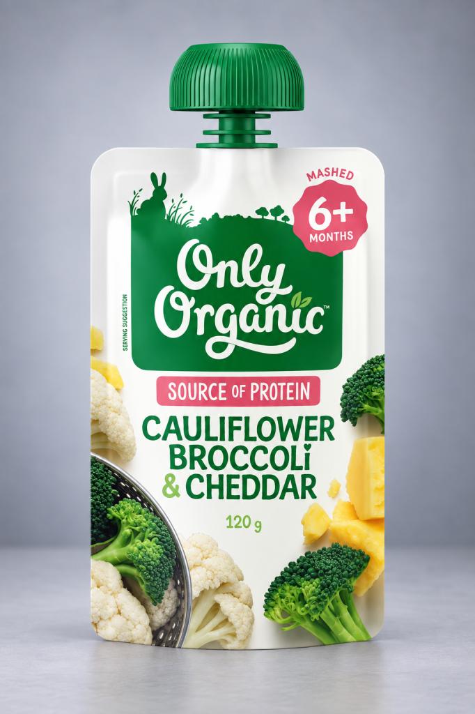 Only Organic Baby Food Cauliflower Broccolli & Cheddar Baby Food