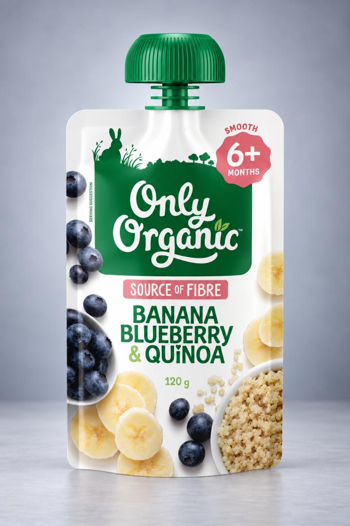 Only Organic Banana~ Blueberry & Quinoa Baby Food