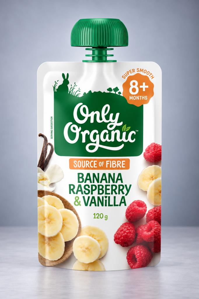 Only Organic Banana~ Raspberry & Vanilla Baby Food