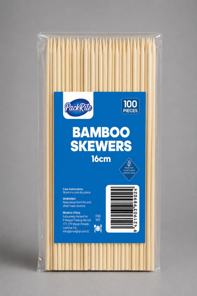 PackRite Bamboo Skewers 16cm Cooking, Bakeware & Disposables