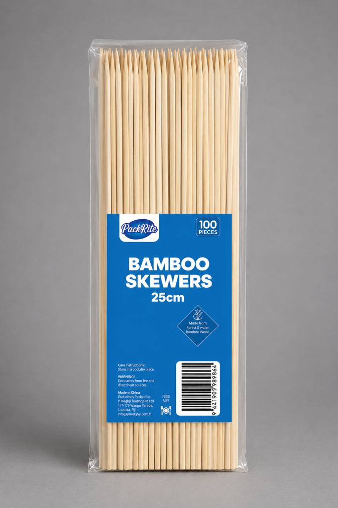 PackRite Bamboo Skewers 25cm Cooking, Bakeware & Disposables