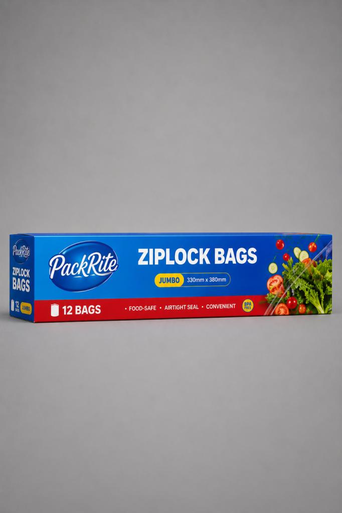 PackRite Ziplock Bags Jumbo 12`s Sandwich, Oven & Freezer Bags