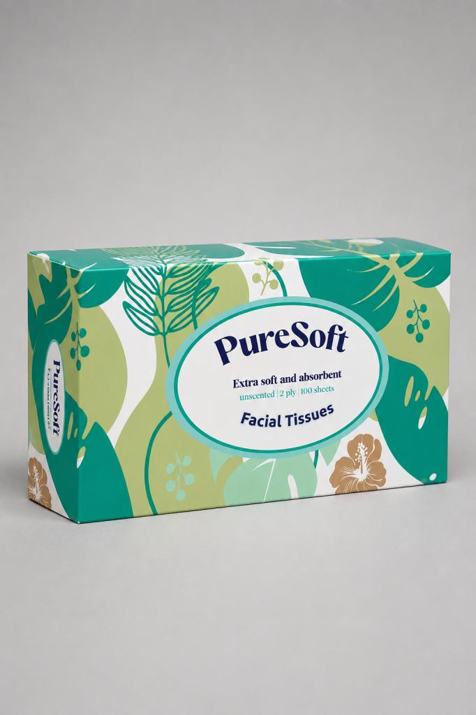 PureSoft Facial Tissues 2Ply 100`s Household & Pets