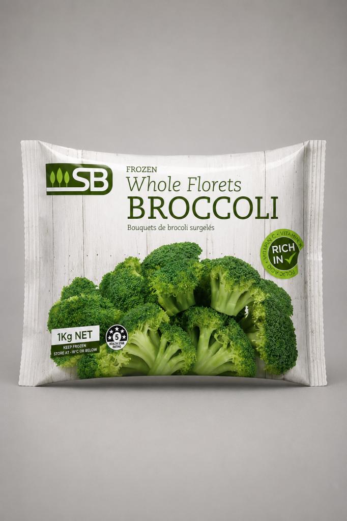SB Whole Florets Broccoli Frozen Vegetables