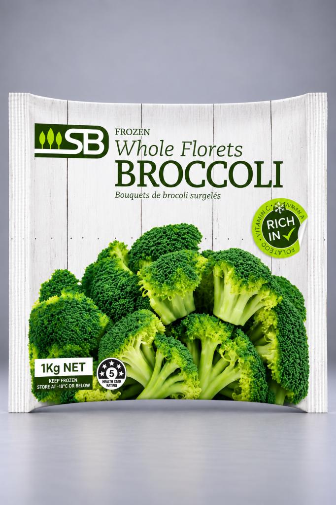 SB Whole Florets Broccoli Frozen Vegetables