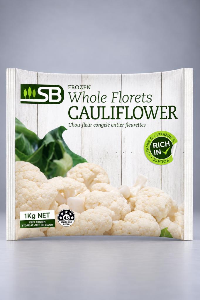 SB Whole Florets Cauliflower Frozen Vegetables