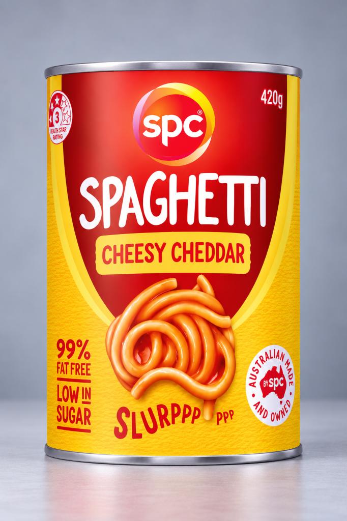 SPC Spaghetti Cheesy Cheddar Baked Beans & Spaghetti