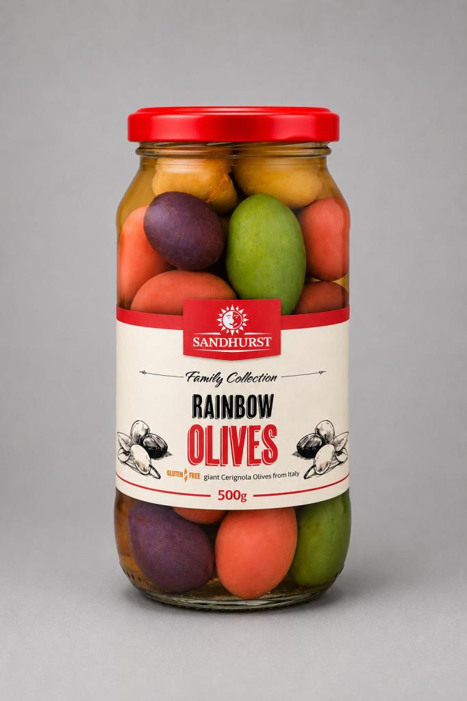 Sandhurst Rainbow Olives Retail - Olives, Pickles & Antipasti