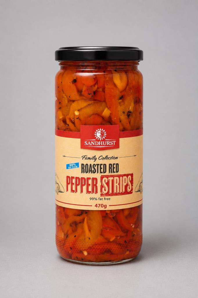 Sandhurst Roasted Red Pepper Strips Retail - Olives, Pickles & Antipasti