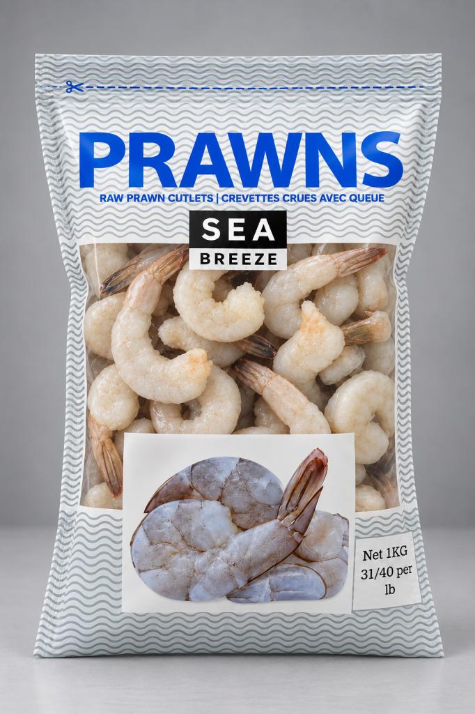 Sea Breeze Raw Prawn Cutlets 31/40 Frozen Meat & Seafood