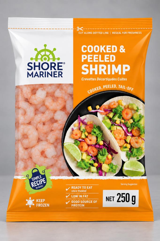 Shore Mariner Cooked & Peeled Shrimp Frozen Meat & Seafood