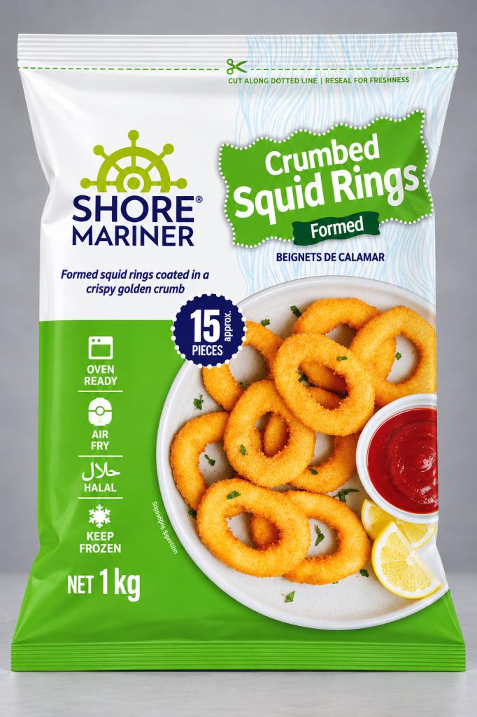 Shore Mariner Crumbed Squid Rings Frozen Meat & Seafood
