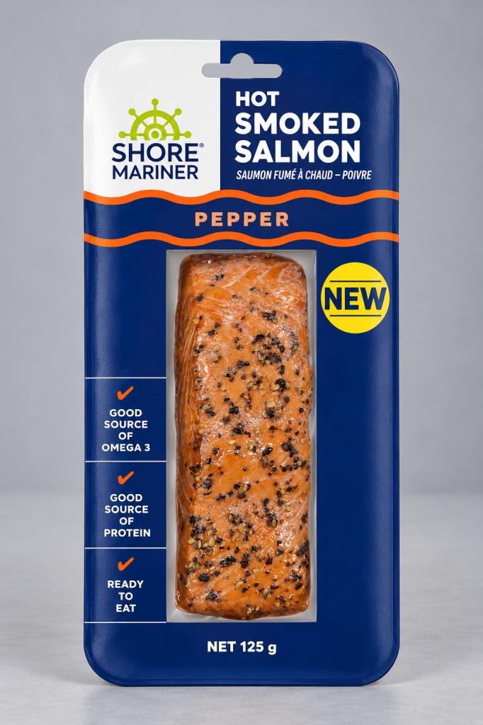 Shore Mariner Hot Smoked Salmon Portion - Pepper Frozen Meat & Seafood
