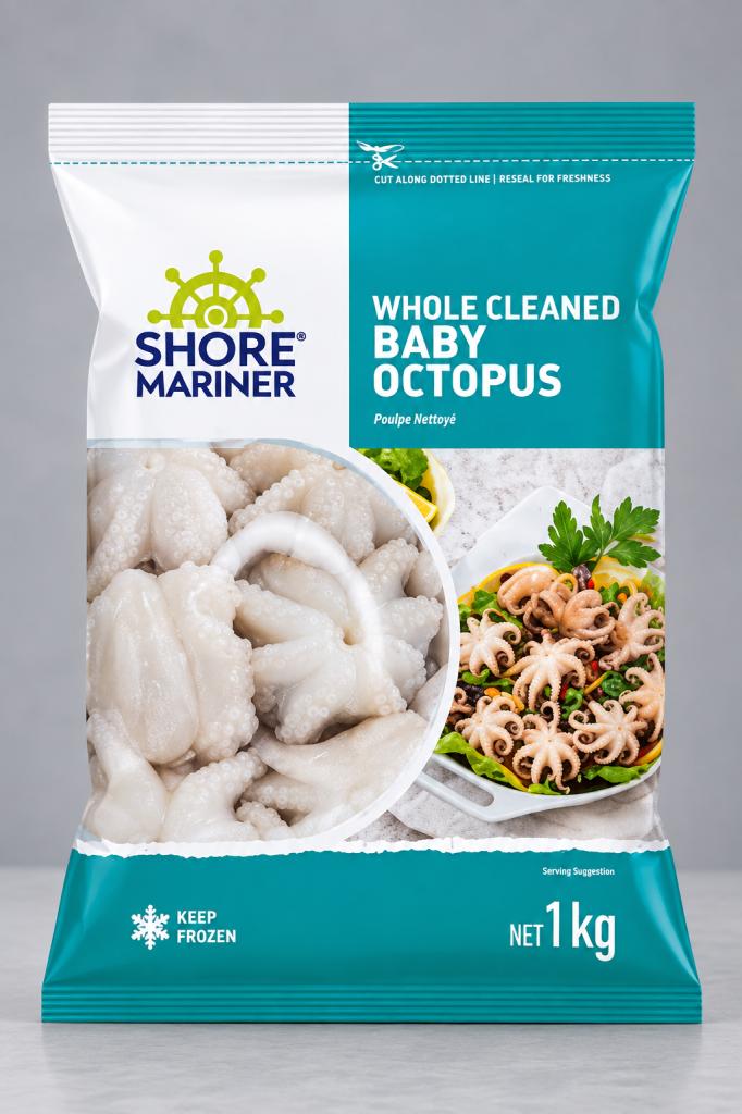 Shore Mariner Whole Cleaned Baby Octopus Frozen Meat & Seafood