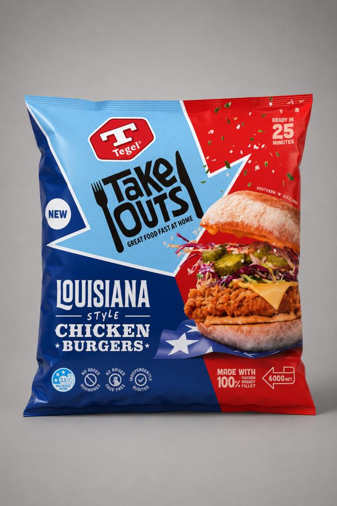 Tegel Louisiana Style Chicken Burger Frozen Meat & Seafood