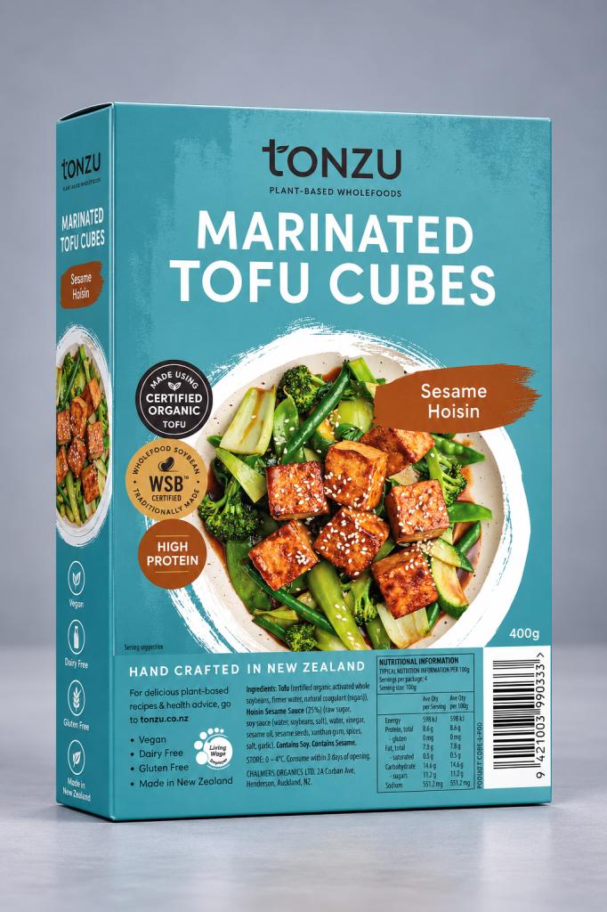 Tonzu Organic Hoisin Marinated Tofu Cubes Vegan & Vegetarian