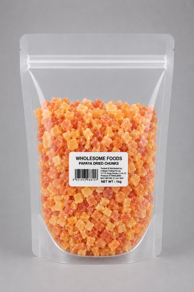 Wholesome Foods Papaya Dried Chunks Dried Fruits, Nuts, Seeds & Coconut
